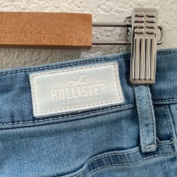 HOLLISTER Jeans Flare Junior's High Rise wide leg Stretch Light Wash Denim 13R - Picture 7 of 10